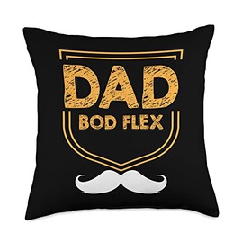 Exercise Routine Father Diet Condition Dad BOD Flex Fitness Lifestyle Health Habits Daddy Nutrition Throw Pillow, 18x18, Multicolor