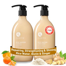Luseta Rice Water Shampoo and conditioner Set Strengthening & Nourishing Revitalizes Shine for All Hair Types Hydrating & Frizz Control for Women and Men 16.9oz*2