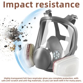 ZXICH Reusable full Face Cover - 6800 full Respirаtor Face Cover,for Paint, Against Dust,Chemicals, Formaldehyde, Polishing,Staining,Car Spraying,Sanding &Cutting