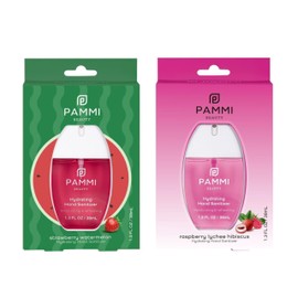 PAMMI Hand Sanitizer Spray Travel Size - Mini Scented Hand Sanitizer Spray Quicky Dry, Pocket Scented Hand Saniztier - 600-Sprays (2 Packs (Raspberry Lychee, Strawberry Watermelon))