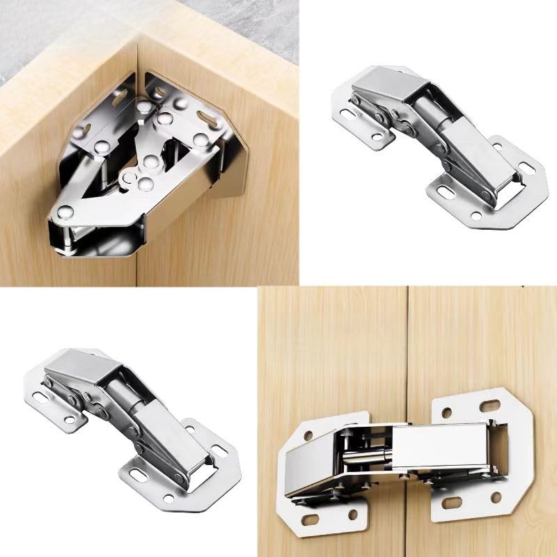 Yiarsky 8 Hinges for Cabinet Doors, Furniture Hinges, Screw Hinges