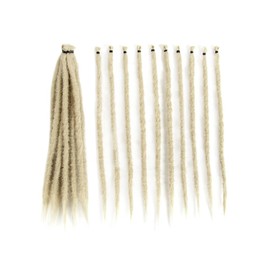 BOHOBABE 12 Inch Thin Synthetic Dreadlock Extensions 0.6cm 20 Strands Short Single End Reggae Dreadlocks Extension Blonde Dreads Loc 12" (20 Strands,613#)