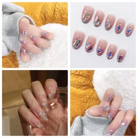 ZHEJIA Rhinestone Nail Crystal Nail Parts (Approx. 120 Pieces), Large Capacity Set, Nail Stones, in a Case, DIY Nail Set, Large Capacity Set, Decorating and Clothes, High Luminous, For Nail Decor, Mixed Colors