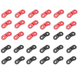 SSZYMAOYI Adjustable Metal Fittings, Rope Tensioner, Set of 30, Red, Black, 15 Each), Aluminum, Flexible Metal Fittings, Rope Length Adjustment, Outdoor Camping Tent