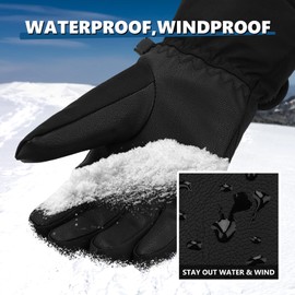 Odtmger Warm and Breathable Snow Gloves - Waterproof and Anti-Slip Ski Gloves for Boys & Girls, Men & Women