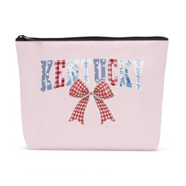 Sldpngo Labor Day 4th of July Memorial Independence Day Army USA Military American Makeup Bag Gifts Coquette Bow Travel Toiletry Cosmetic Bag for Women