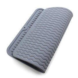 KWJOY Silicone Dish Drying Mat Safe Heat Resistant Eco-Friendly Grey Large 15.8 inches X 12 inches X 0.2 inches, Pot Holder, Dish Washer Safe, Dish Rack,Trivet Mats, Kitchen Tools