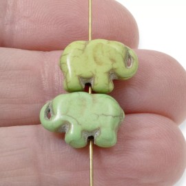 Hackberry Creek 20 Whimsical Green Elephant Beads for DIY Jewelry, Crafts, and Boho Projects