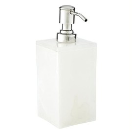 Santa Barbara Design Studio Soap Dispenser - Alabaster Liquid Handsoap Pump, 7.25" Tall, White