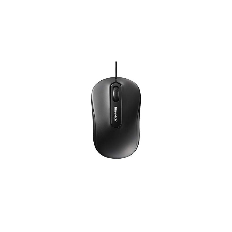 BUFFALO Wired Optical Mouse 3 Button Medium Black