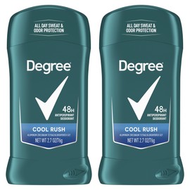 Degree Men Original Antiperspirant Deodorant Cool Rush Twin Pack 48-Hour Sweat & Odor Protection Antiperspirant For Men 2.7 oz