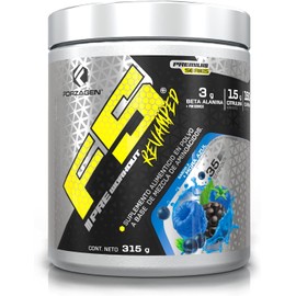 Forzagen | F5 Pre-Workout Revamped | 3 g Beta Alanina | 1.5 g Citrulina | 150 mg Cafeina | 35 Servicios | Pre Entrenamiento | 315g | (315 g, Mora Azul)