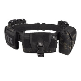 PIKEON 7 in 1 Quick Release Tactical Combat Heavy Duty Belt For Battle Airsoft (Black Cp)