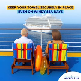 Cruise Adjustable Towel Bands [4 Pack] – Elastic Towel Straps for Sun Loungers & Deck Chairs – Towel Holder for Cruise, Pool & Beach – Stops Towels Blowing Away – Cruise Essentials