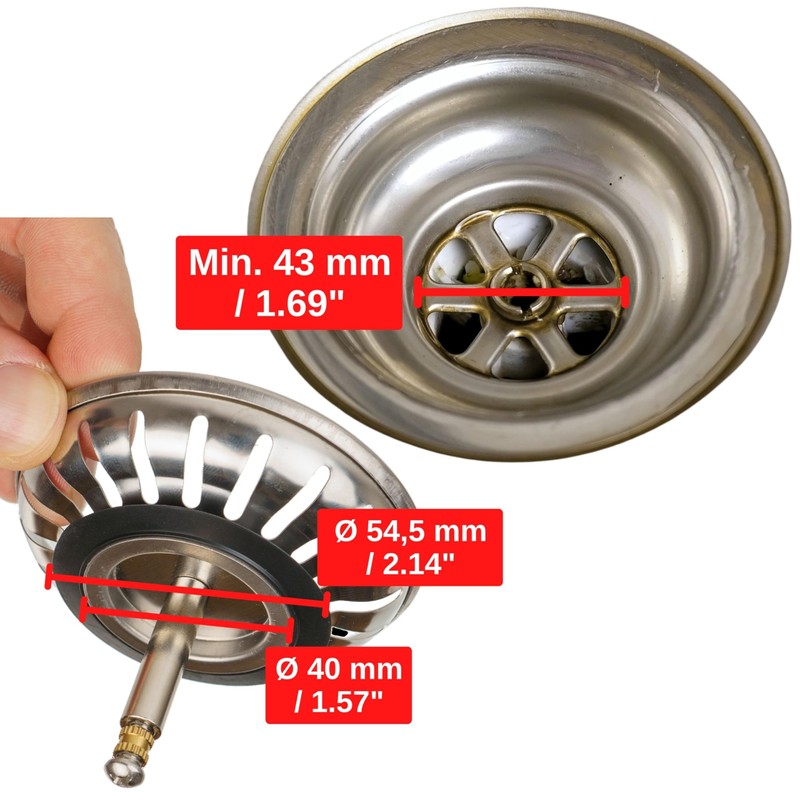 Strainer Basket for Sink, Diameter 79 mm / 80 mm