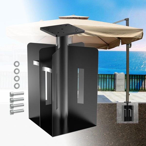 SERABETTO In-Ground Umbrella Base, 2200lbs Capability In-Ground Umbrella Holder, Outdoor