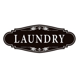 Laundry Room Door Sign for Business and Home，Self-Adhesive Waterproof Cute Laundry Room Door Sticker Decals for House, Apartment, Hotel Laundromat Decor（Black）