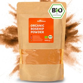 RheinNatur RheinNatur Bio Hagebutten-Pulver 1 kg - 100% Bio Hagebutten gemahlen - Reich an Vitaminen, Mineralstoffen & Antioxidantien - Ideal für Smoothies, Tee, Müsli & mehr - 1000 g Beutel