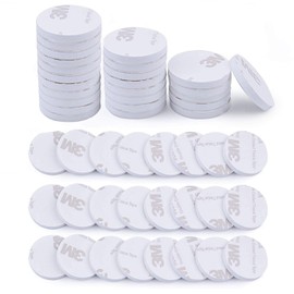 Hendevl 50pcs 25 mm Double Sided Foam Tapes Self-Adhesive Foam Tape White Round Strong Pads Mounting Adhesive Sticky Dots Replacements for Metal Glass Wall Surface Fabrics Mirror Face