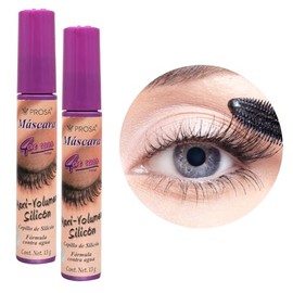 GAERO GLOBAL SOLUTION Rimel Mascara para Pestañas Maxi Volumen Silicon Prose by Gaero Shop  Kit de 2 Piezas 13 Gr Cada Una  4 en uno  Color Negro...  