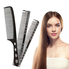 Spalivivre 3 Stücke Haarkamm Kamm Set Professionelle Kämme Antistatischer Luftfahrt Aluminium Metallschneiden Kamm für Männer Und Frauen