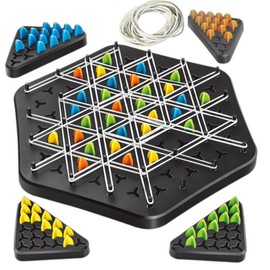 POPOYU 2024 New Triggle Game Rubber Bands, Classic Desktop Board Games, Funny Chains Triangle Game, Brain Games Triggle for Children and Adults, Pegboard Game, Educational 2-4 Players
