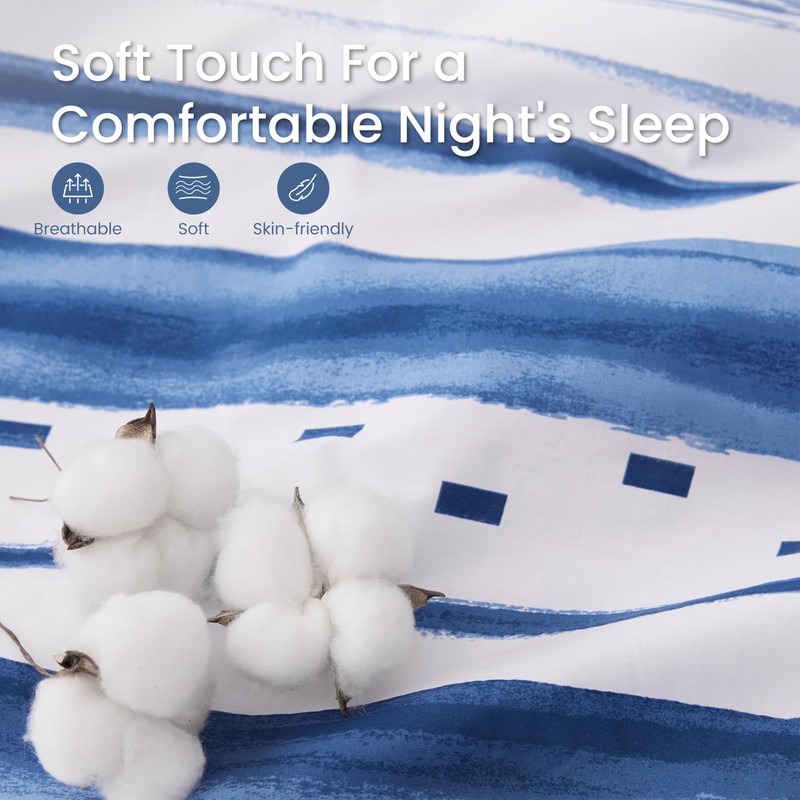 Sophia Willam 3 Pieces Comforter Set Queen Size, Cotton Fabric