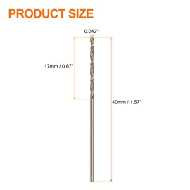 sourcing map 12pcs Cobalt Drill Bit, #58 0.042" HSS-CO Aircraft Twist Drill Bit with Straight Round Shank for Drilling Stainless Steel Cast Iron Tough Material
