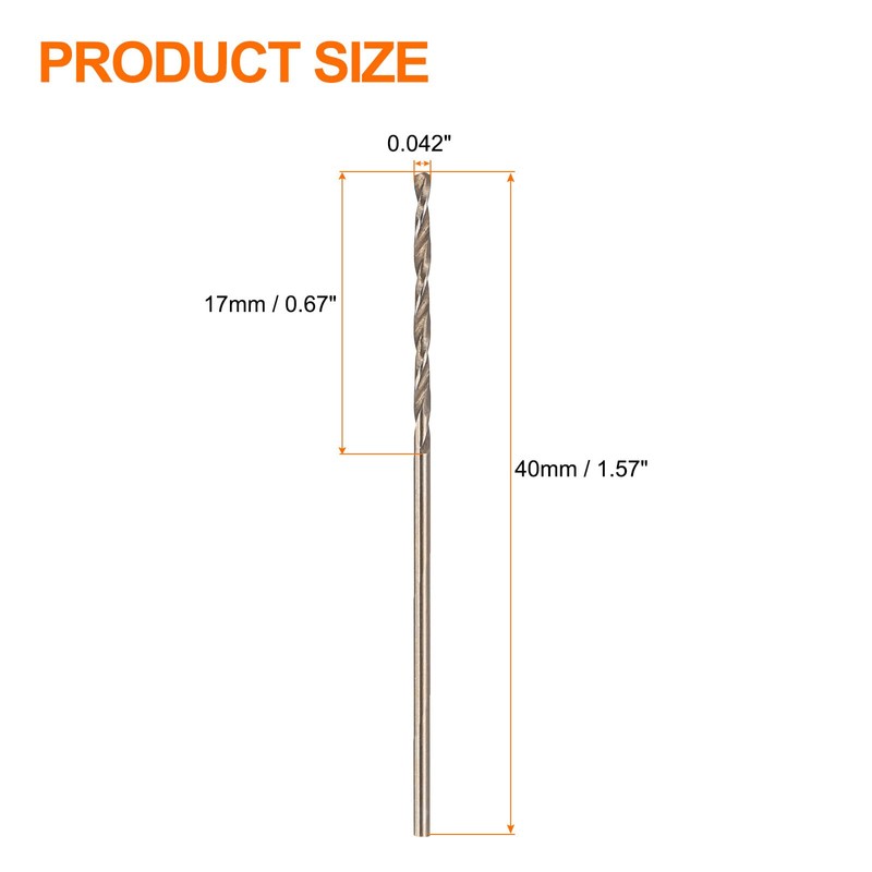 sourcing map 12pcs Cobalt Drill Bit, #58 0.042" HSS-CO Aircraft