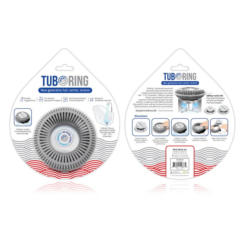 Hair Catcher for Shower Drain & Bathtub – TubRing Pop-Up