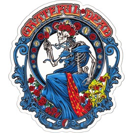 Grateful Dead Vintage Mucha Style Bertha in Blue Dress Transparent Die-Cut Sticker/Decal