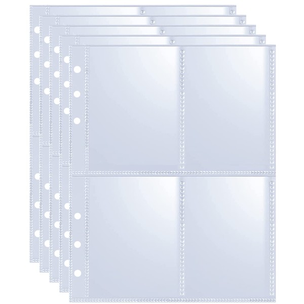 80 Pack 640 Pockets 6 Ring A5 Binder Sleeves,2.5x3.5 Inch
