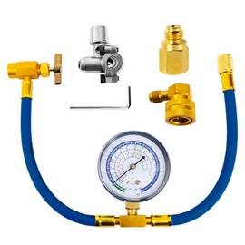 Belleone R134a Refrigerant Recharge Kit with BPV31 Bullet Piercing Valve and R134a Quick Coupler, R134a/R-12/R-22 Freon Refrigerant Hose Can Tap Kit for A/C System - Easy to use