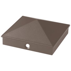 MOLIGOU 4"×4" Aluminum Pyramid Fence Post Caps, Deck Post Covers for Actual 3.5"×3.5" Standard Wood Post, Pack of 4 (Brown)