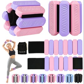 Ankle and Wrist Weights for Women, Adjustable Weights Set of 2 (1Lb Each), for Walking, Yoga, Dance, Gym (pink -purple)