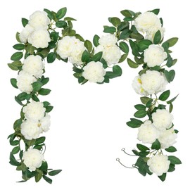 SHACOS 3pcs (6.0m) Artificial Flower Garland Artificial Rose Garland Artificial Flowers Rose Vine Garland Decorations Hanging Rose Garland for Wedding, Outdoor, Indoor, Garden, Arch, Party(White)