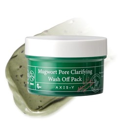 AXIS-Y Mugwort Pore Clarifying Wash Off Pack - Face Exfoliator Targets Clogged Pores, Whitehead & Blackhead Remover - Vegan Korean Skin Care Glass Ski