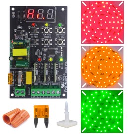ENDMAN Secuenciador de driver de semáforo con luz LED de 3 colores con más de 39 secuencias, 3 canales 80 VAC-260 VAC, visualización LED, (placa LED de alta luminosidad + driver)