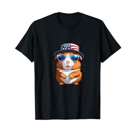 Patriot Hamster Guinea Pig Dad US Flag Outfit Party T-Shirt