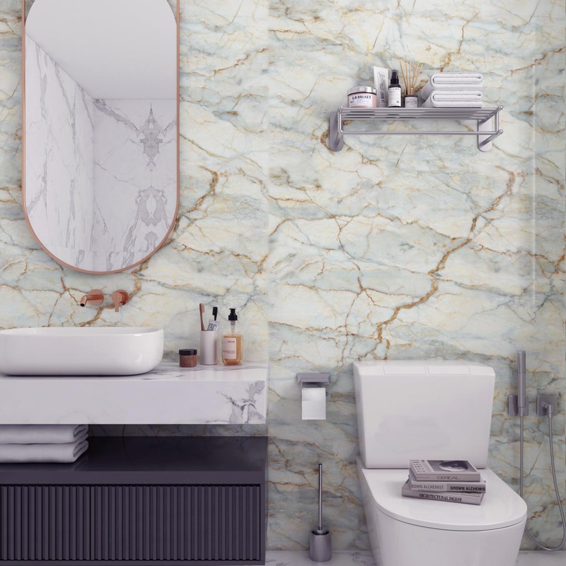 Stickyard 12"x160" Green Topaz Marble Wallpaper Peel and Stick