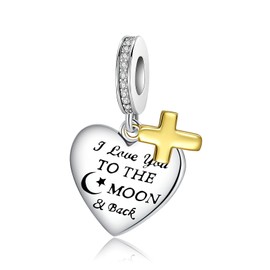 Alstiva Family Friendship Love 925 Sterling Silver 5A Cubic Zirconia Charm Pendant for Bracelet Charm Bead Pendant for European Bracelets Necklaces Jewellery Gift for Women, Sterling Silver, Cubic