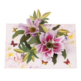 TRUANCE Pop Up Greeting Card Lily Flower- 3D Cards For Birthday, Anniversary, Mothers Day, Thank You Cards, Card for Mom, Congratulation Card, Love Card, All Occasion