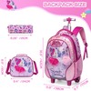 ZBAOGTW Girls Rolling Backpack Kids Trolley School Bag with Wheels
