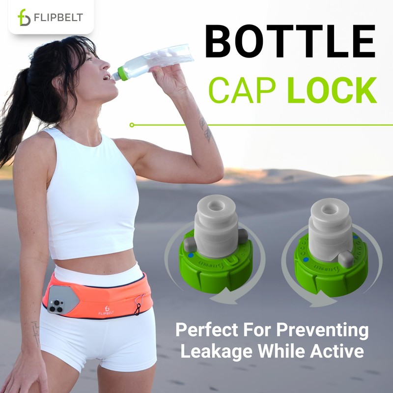 FlipBelt Arc Water Bottle Running Belt, Curved Hydration Running Bottle,