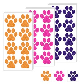 30 Sheets 240pcs Paw Print Tattoos Temporary, 3 Colors Dog Paw Glitter Tattoo Stickers Temporary Tattoos Dog Paw Body Tattoos for Women Girls Adults Face Body Accessories(Dog Paw Style)