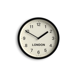 Jones Clocks® London Time Zone wall clock | Small modern round clock | 20cm | Black | Easy to read numbers | Ideal for kitchen, living room, office or any small space