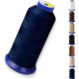 Bonded Nylon Thread for Sewing Leather,Upholstery,Jeans and Wig; #69 T70 Size 210D/3 1400 Yards (Navy Blue)