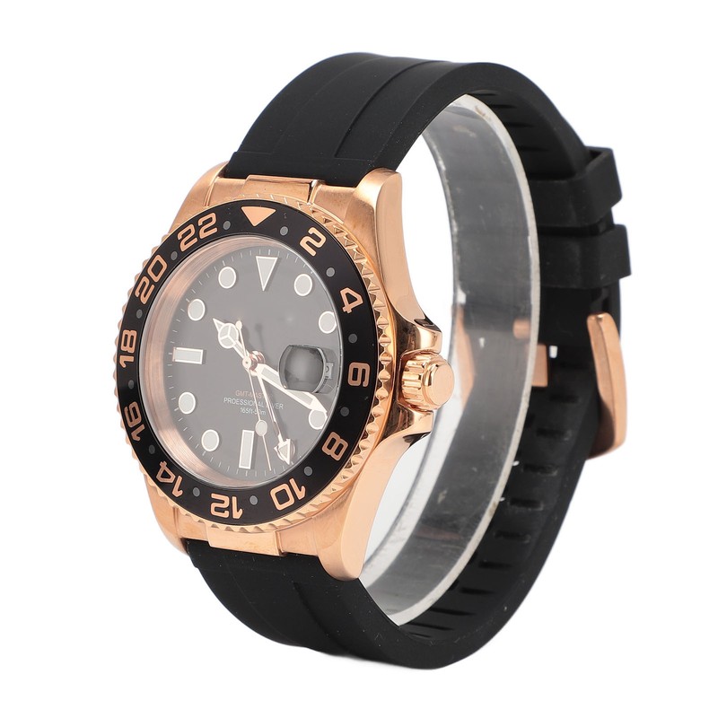 Men Field Watch Mineral Glass 50M Waterproof Silicone Strap Luminous