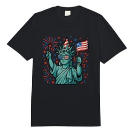 Statue of Liberty American Flag 4th of July USA Pride Comfort Colors Adult Heavyweight T-Shirt