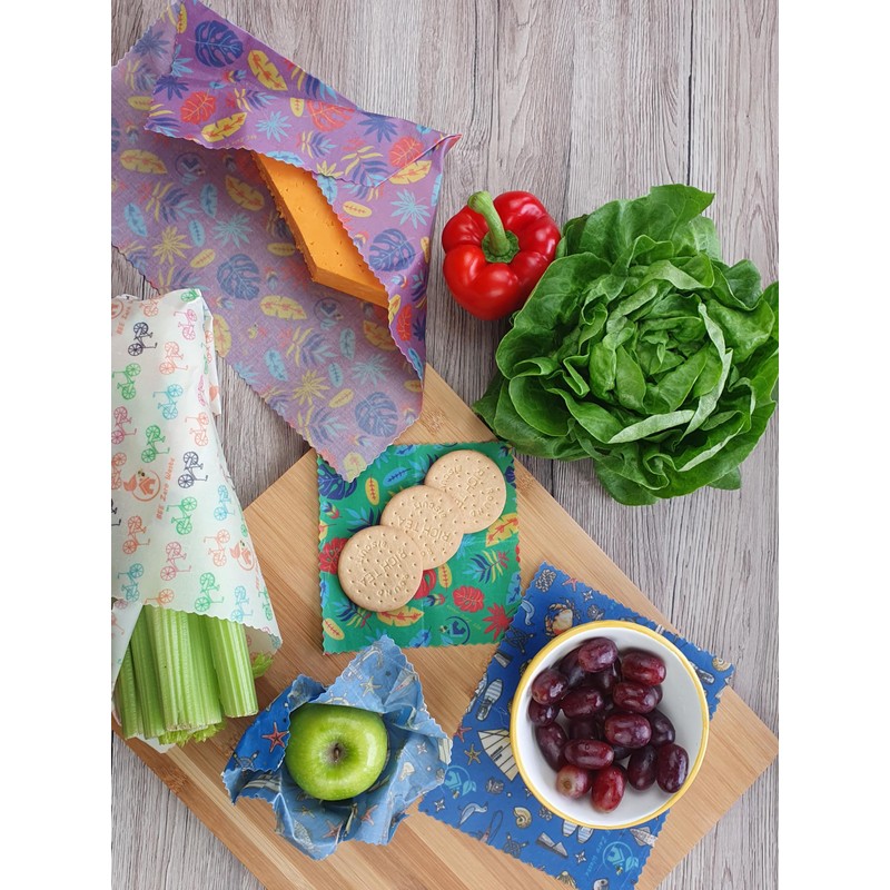 Beeswax Wraps |UK HANDMADE |Random Colours | BEE Zero Waste|